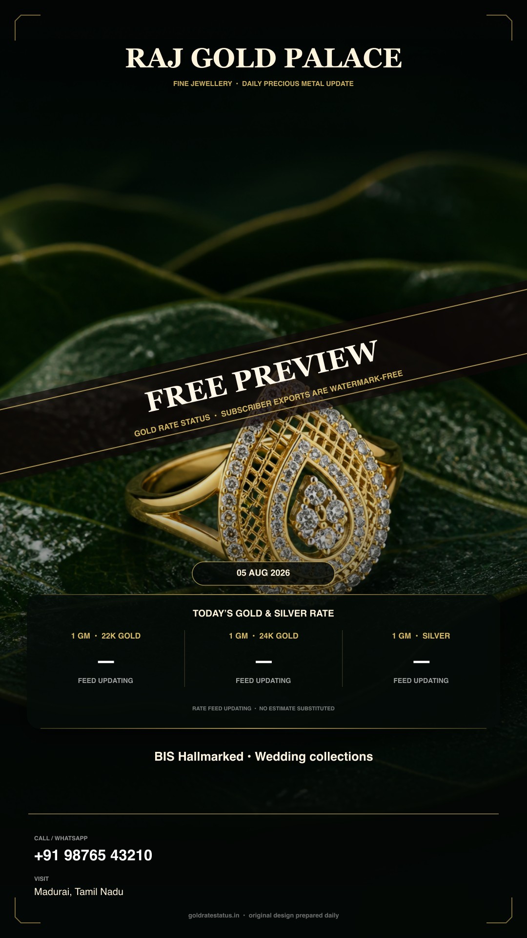 Premium Gold Rate Status poster preview